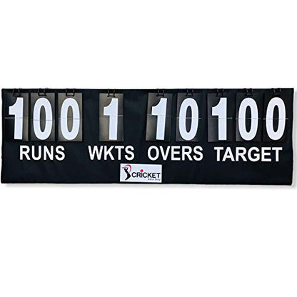 Cricket Scoreboard Portable Black Easy-Flip Scoreboard for Cricket Multi-Surface Placement