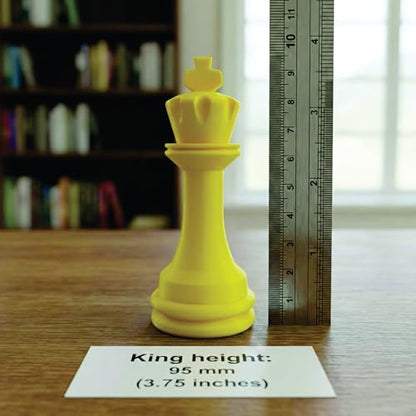 Staunton Chess Pieces Half Set, 17 Yellow Pieces, 3.75" King | Made in USA - color: Yellow