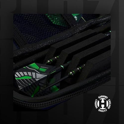 Harrows Darts Blaze Darts Wallet | Darts Case Holds 3 Assembled Darts and Accessories | Protective EVA Material | Professional Darts Accessories - color: BLACK