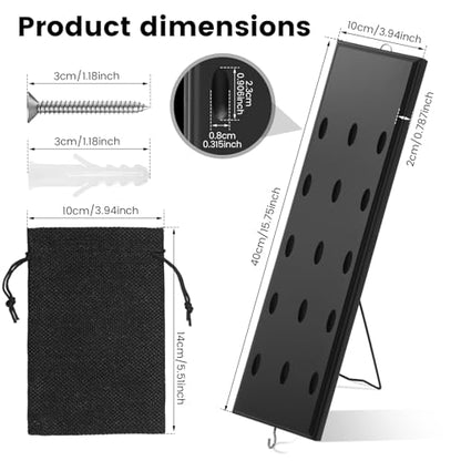 Wall Mounted Dart Holder with Storage Bag 15 Hole Wooden Dart Storage with Metal Hook and Rear Stand for Game Room and Bar