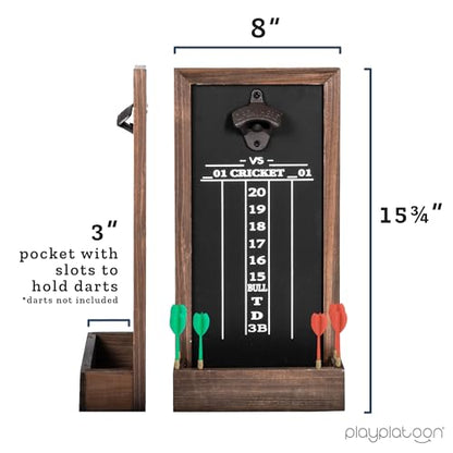 Play Platoon Dart Scoreboard & Darts Holder Wall Mount - Wood Score Board, Professional Darts Accessories, Dart Holder - size: 15.75 x 8 inch, style: Chalkboard