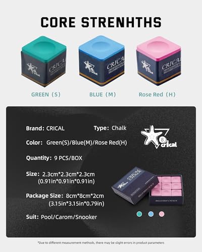 CRICAL Portable Magnetic Pool Chalk Holder Square Chalk Cube Holder Billiard Cue Accessory Gift Idea - color: CL-Chalk Pink