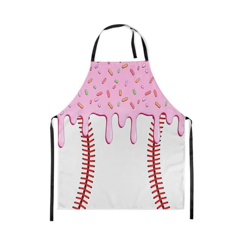 Castle Fairy Ice Cream Drip Baseball Kids Kitchen Apron - color: Trendy Pink