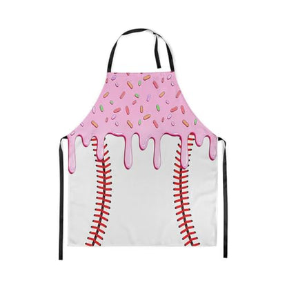 Castle Fairy Ice Cream Drip Baseball Kids Kitchen Apron - color: Trendy Pink