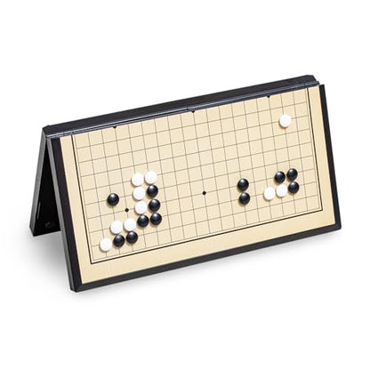 Go Game Set 11 inches - Foldable, Portable and Travel Set, (19 x 19) Strategic Magnetic Board Game (weiqi)