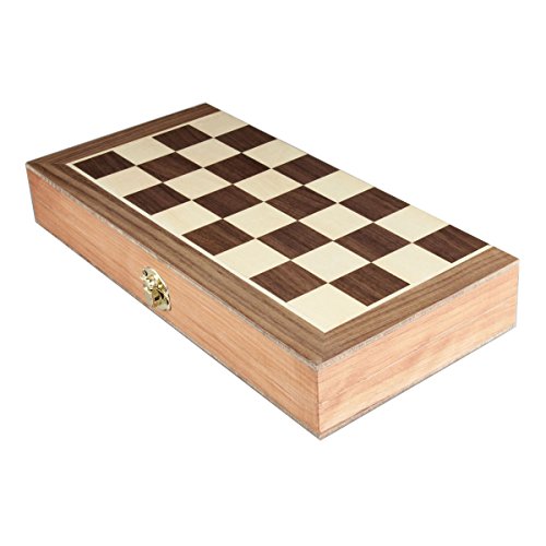 Amerous Chess Set, 12"x12" Folding Wooden Standard Travel International Chess Board Game Set with Magnetic Crafted Pieces For 2 Players