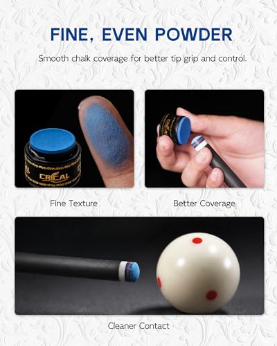 CRICAL Portable Magnetic Pool Chalk Holder Square Chalk Cube Holder Billiard Cue Accessory Gift Idea - color: CL-Chalk Holder Dark Blue White-Chalk