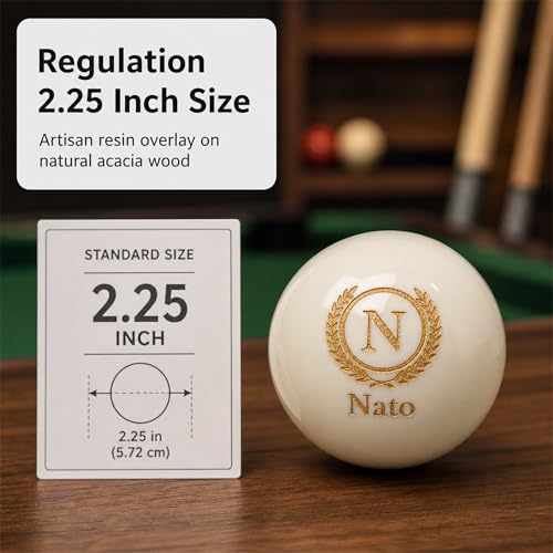 Custom Personalized Pool Ball Laser Engraved Billiard Ball Gift 2.25 Inch Standard Size Polyester Resin Desk Display Optional Ball Stand Add-On White - color: White / Gold Lettering