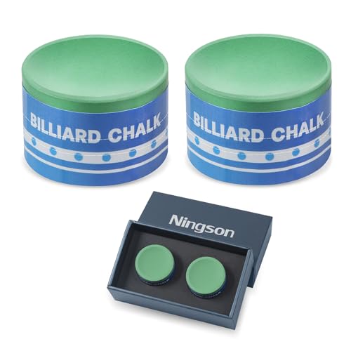 Pool Cue Chalk 2 Pack, Premium Round Pool Stick Chalk Billiard Table Accessories for Professional Tournament, Clubs, Bars, Home (Outstanding Performance, Reduce Miscue, Durable)- Green - color: Green-2 Pack