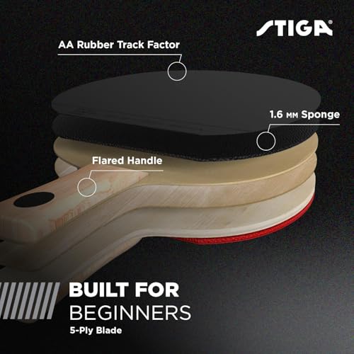 STIGA Beginner Ping Pong Paddles - Recreational to Performance Table Tennis Rackets Ages and Skill Levels - Multiple Styles + Performance Levels Available - style: Ghost