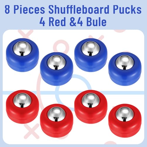 Gejoy Mini Shuffleboard Replacement Puck Tabletop Equipment Rollers Set Shuffleboard Curling Accessories - color: Red, Blue