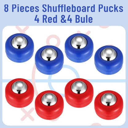 Gejoy Mini Shuffleboard Replacement Puck Tabletop Equipment Rollers Set Shuffleboard Curling Accessories - color: Red, Blue