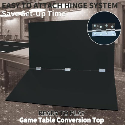6/7/8/9Ft Mid-Size Ping Pong Conversion Top, Foldable Table Tennis Table Top with Net for Home Office - color: BLACK, size: 9*5 FT