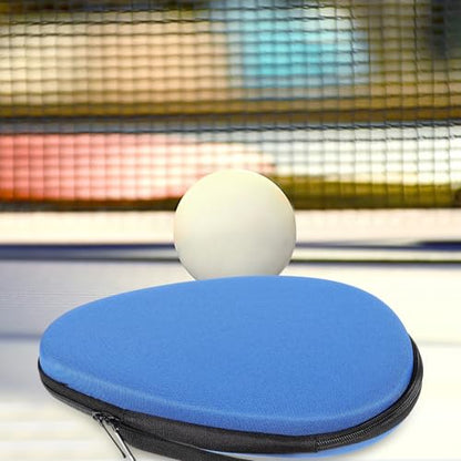 Luxshiny Table Tennis Paddle Case Eva Hard Storage Bag Protective Racket Cover Blue Gourd Style Athletic Organizer for Paddle and Ball