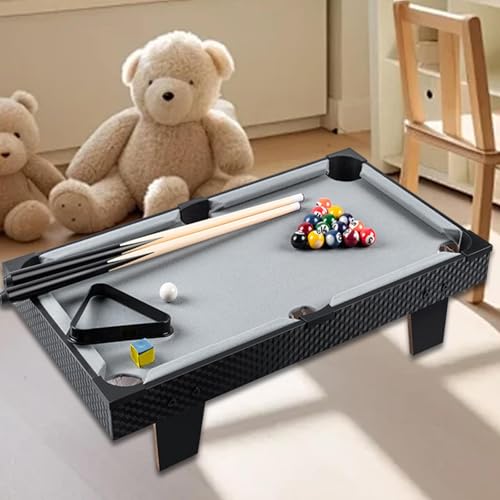 kowaku Mini Tabletop Pool Set Billiards Game Home Billiard Cues Game Balls Desktop Snooker for Kindergarten Bar Nursery Kids Adults, 81cmx40cmx15.5cm