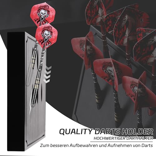 CyeeLife Wall Mounted Darts Holder/Stand,Dart Case Displays 6 Set of Steel/Soft Tip Darts,Compatible with All Sisal & Electronic Dartboards, Surrounds & Cabinets