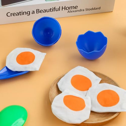 LovesTown Spoon Race Game Set, Egg Relay Race for Kids, with Yolk Outdoor Plastic Eggs Game Birthday Party Favors (Pack of 2) - size: Small (Pack of 2)