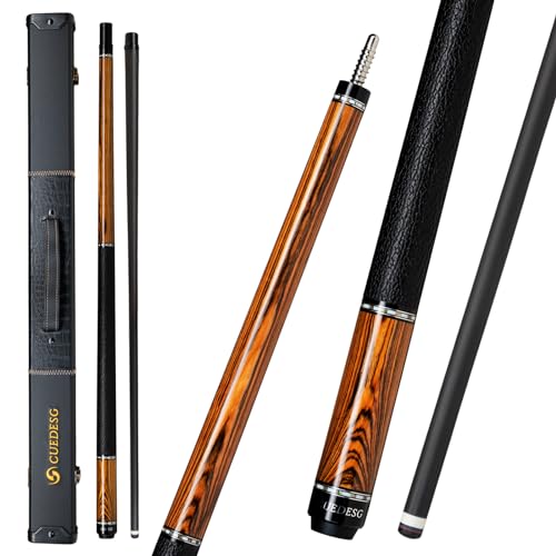 Carbon Fiber Pool Cue Stick 10.5mm/11.8mm/12.5mm,Low Deflection Pool Stick with Rare Wood Butt,Professional Cue Stick with Box Case - color: Bocote Wood_12.5mm