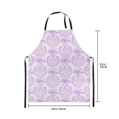 Manfei Blue Bowknot Kids Kitchen Apron - color: Purple