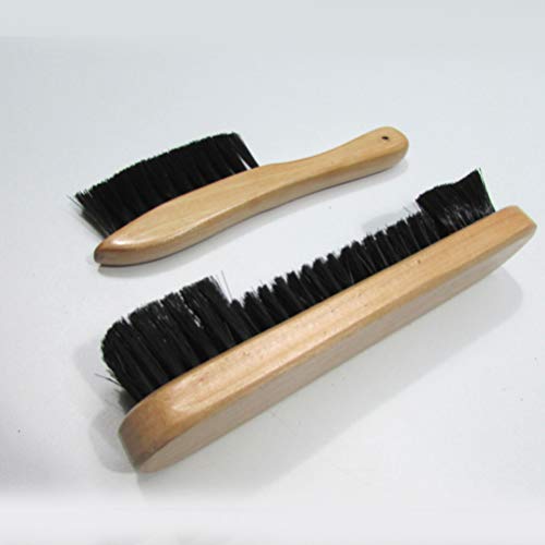 LIOOBO 2PCS Billiard Rail Brush Set Wooden Pool Table Brush Billiard Table Cleaner Cleanning Tool