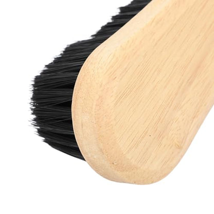 Billiards Pool Table and Rail Brush Set, Solid Wood Billiard Table Nylon Brush 10.5 Inch Handle Cleaner Tools Supplies with Cue Cleaning Cloth Snooker Accessories