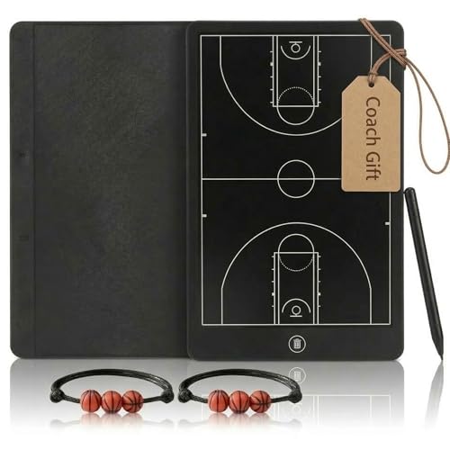 Basketball Coaching Board, 16" LCD Screen Tactical Marker Board with Pen, Clipboard Training Equipment for Basketball Teaching, Game