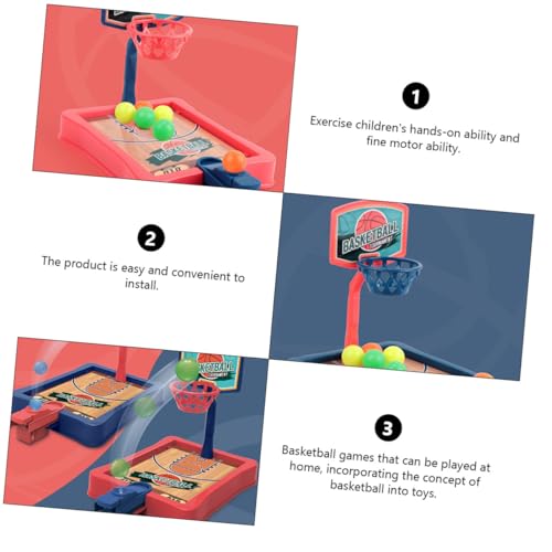 2 Sets Mini Desktop Basketball Game with Shooting Frame Easy to Install Indoor Hoop for Hand-Eye Coordination and Finger Power Improvement