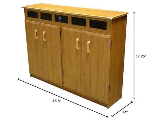 Venture Horizon Top Load Media Cabinet - Oak - color: Oak-finish