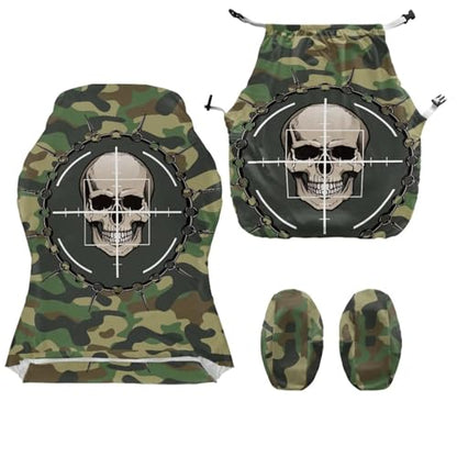 Gothic Skull Camo Gaming Chair Cover Universal Space with Armrest Breathable Stretch Racing Computer Chair Slipcover Non Slip Removable Office Armchair Cover for Swivel Chairs Boss Chairs - color: Gothic Skull Camo