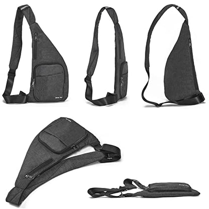 Seoky Rop Waterproof Sling Bag Crossbody Bag for Men Women Slim Hidden Anti-Thief Travel Personal Pocket Dark Grey - color: Dark Grey-2