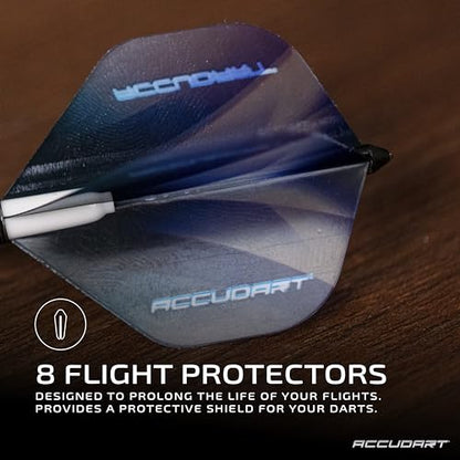 Accudart Dart Tune‑Up Kit – Flights, Shafts, Flight Protectors, Spring Clips, O‑Rings & Dart Tool – Complete Dart Accessory Set for Steel or Soft Tip Darts