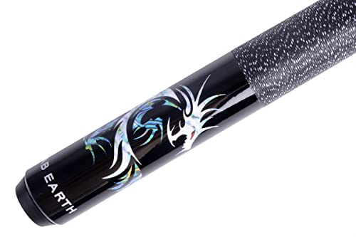 58 inch Hand-Painted Series 2-Piece Billiard Pool Cue Stick with Irish Linen Wrap - color: Black, size: 21oz