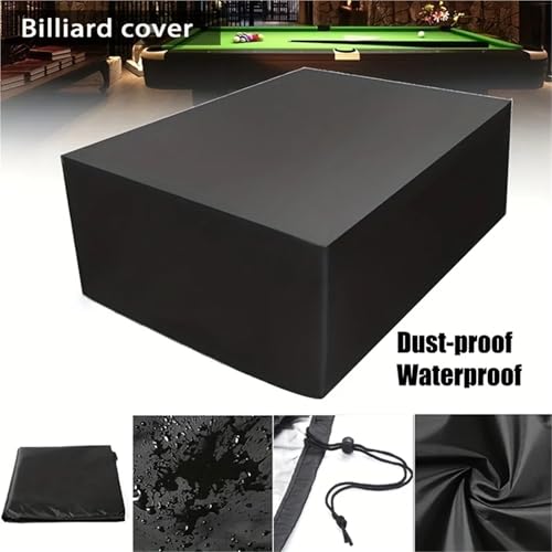 Pool Table Cover 1pc Anti-Tearing Dustproof Waterproof Billiard Table Cover, Pool (Black)(225x116x82cm) - size: 225x116x82cm