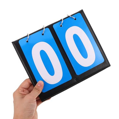 TOYANDONA Basketball Score Flipper 2-Digit Double-Sided Flip Scoreboard Set, Portable Tabletop Scorekeeper for Basketball Games and Sports Training, Red and Blue Design