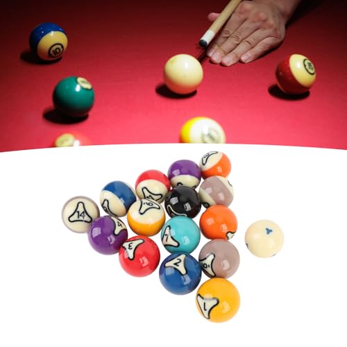 Billiard Balls Set Pool Ball Set 16Pcs Billiard Balls Set US Style Pool Ball Resin 57.2mm Dia for Tournament Practice