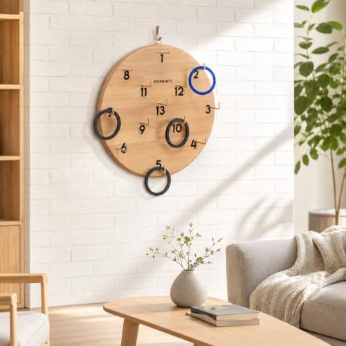 SUNGIFT Hook Ring Toss Game for Adults & Kids - Yard Hooky Ring Tossing Games - Hookie Wall Game Indoor & Outdoor Family Fun - Home, Party, Office, Camping & Backyard Games - style: Classic 11.8"