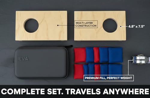 Cornhole Set, Cornhole Boards with 8 Bean Bags,Portable Game Set for Travel Home Office Recreation Tailgate - size: 5 * 8 In