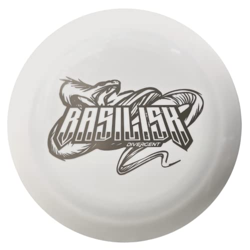 Divergent Discs Basilisk Long Range Disc Golf Driver for Beginners | Easy-to-Throw Max Grip Plastic - color: White