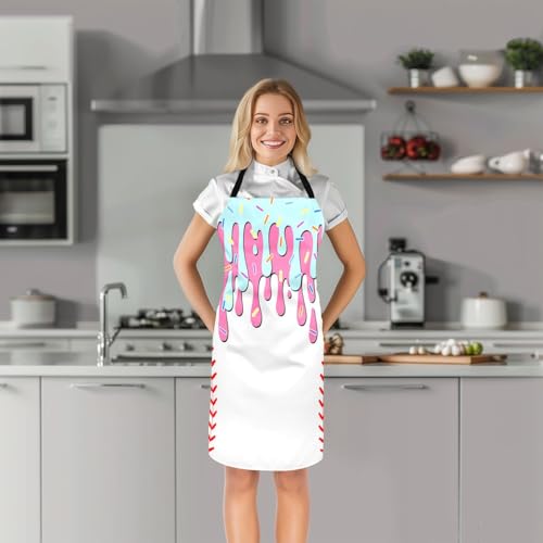 Castle Fairy Ice Cream Drip Baseball Kids Kitchen Apron - color: Pink Blue