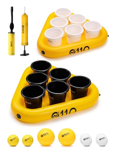 A11N Sports Bucket Toss Game Set – Outdoor Yard Pong Style Game with 12 Buckets & 6 Balls, Fun Lawn Game for Beach, Camping, Tailgating, Backyard, Family & Adult Parties