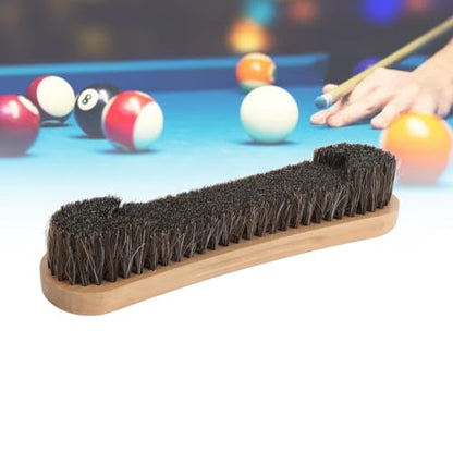 Pool Table Brush 12 Inch, Soft Horsehair Gently Clean Pool Table Felt Brush, Ergonomic Wood Handle for Thorough Cleaning Billiard Cleaner