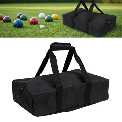 Fockety Bocces Ball Carry Bag with 8 Compartments, Portable Storage Bag for bocces Set, Water Proof Oxford Fabric, Padded Handle and Detachable Shoulder Strap for Outdoor Games