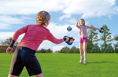 P1 Toss and Catch Ball Game - Micro Grip for Improved Catch, Release, and Durability - Double Neoprene Backing - Sticky Throw Balls for Kids Outdoor Games - Ages 5+