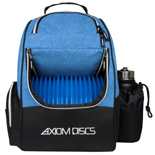 Axiom Discs Shuttle Disc Golf Backpack Bag (Choose Your Style and Color) - color: Heather Blue, style: Without Velcro Side Panel