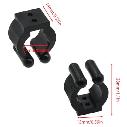 24 PCS Fishing Rod cClips Plastic Billiards Cue Holder Clips Wall Mounted Fishing Rod Holders Billiards Snooker Cue Clips for Fishing Rods Pool Rods with Screws - color: Black