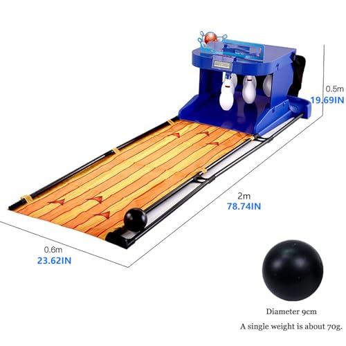 Indoor Bowling Set for Adults - LED Scoreboard, Automatic Reset, Lighting & Sound Effects - Foldable Indoor Family Sports Game, 2M Console for Fun Bowling Experience