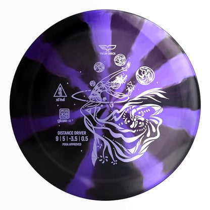 Yikun PDGA Disc Golf Distance Driver 170-175g Glaze Line xihe Perfect for Outdoor Games and Competition
