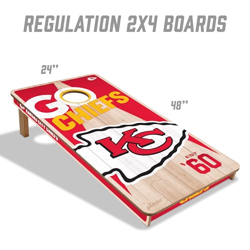 YouTheFan NFL 2’ x 4’ Professional Wood Cornhole Game with Logo Bags