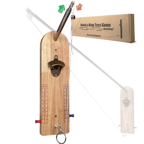 Hook and Ring Toss Game Bottle Opener Ring Toss Game for Indoor Outdoor Party Man