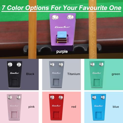 6 in 1 Portable Weighted Pool Cue Holder with Chalk Holder, Billiard Cue Tip Tool, Purple - color: Purple